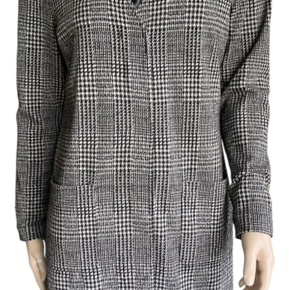 Olsen Gray & Black Houndstooth Long Cardigan Sz 6 - Picture 14 of 15